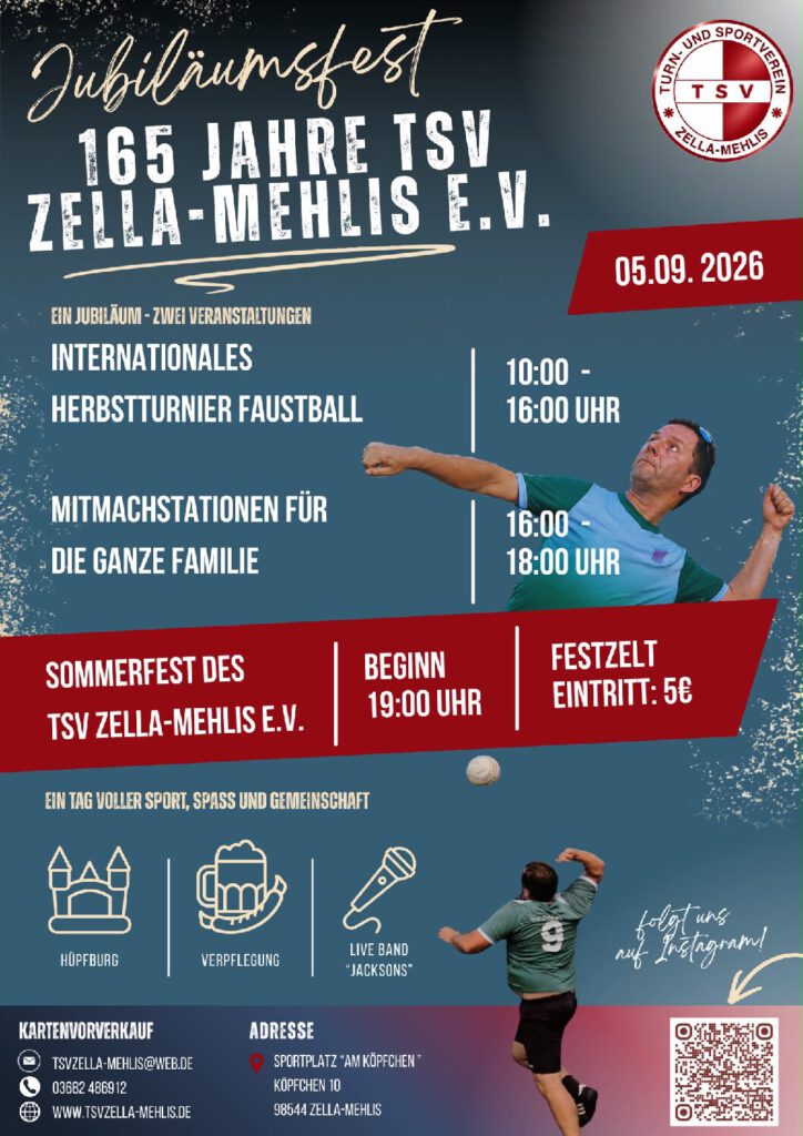 Jubiläumsveranstaltung „165 Jahre TSV Zella-Mehlis“